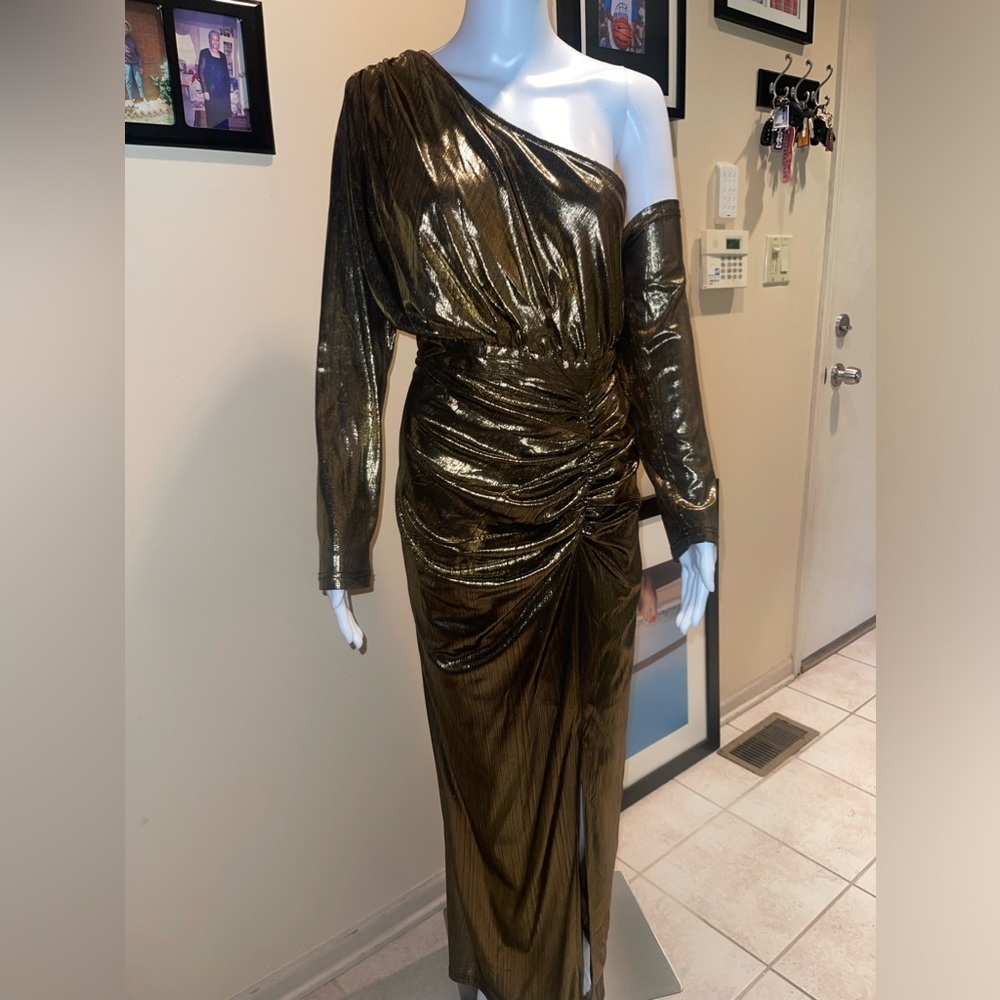 Cold Shoulder Metallic Dress worn once for a special occasion.